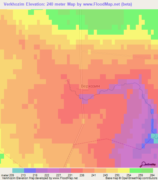 Verkhozim,Russia Elevation Map