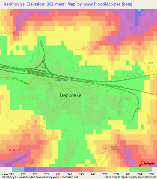 Verkhov'ye,Russia Elevation Map