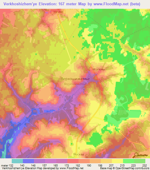 Verkhoshizhem'ye,Russia Elevation Map