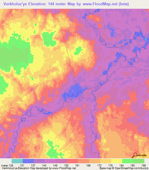 Verkholuz'ye,Russia Elevation Map