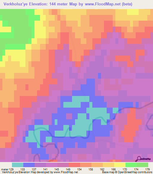 Verkholuz'ye,Russia Elevation Map