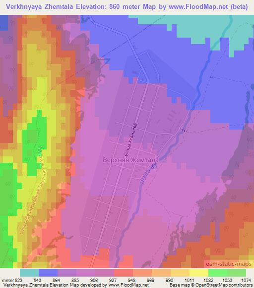 Verkhnyaya Zhemtala,Russia Elevation Map