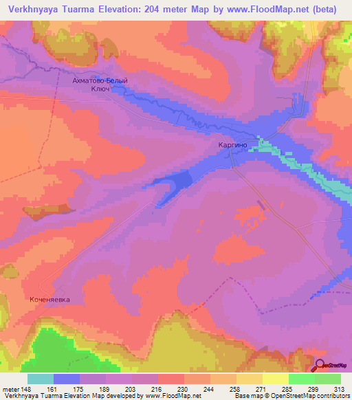 Verkhnyaya Tuarma,Russia Elevation Map