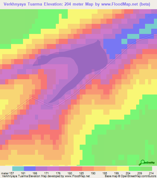 Verkhnyaya Tuarma,Russia Elevation Map