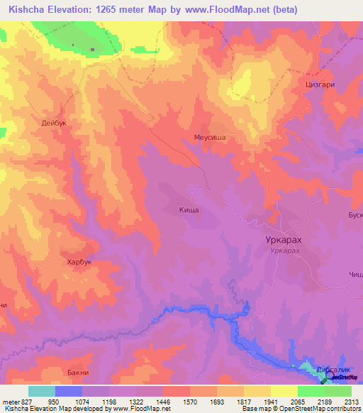 Kishcha,Russia Elevation Map