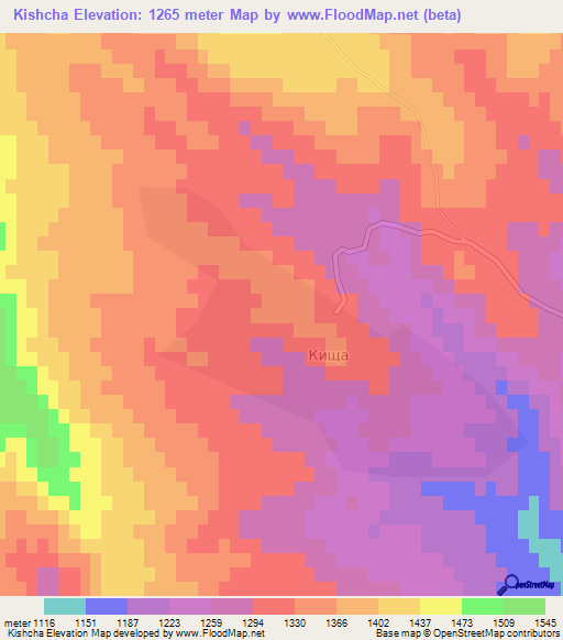 Kishcha,Russia Elevation Map