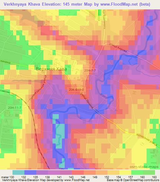 Verkhnyaya Khava,Russia Elevation Map