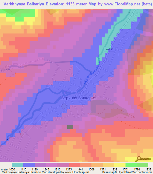 Verkhnyaya Balkariya,Russia Elevation Map