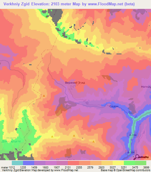 Verkhniy Zgid,Russia Elevation Map