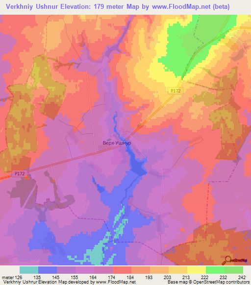 Verkhniy Ushnur,Russia Elevation Map