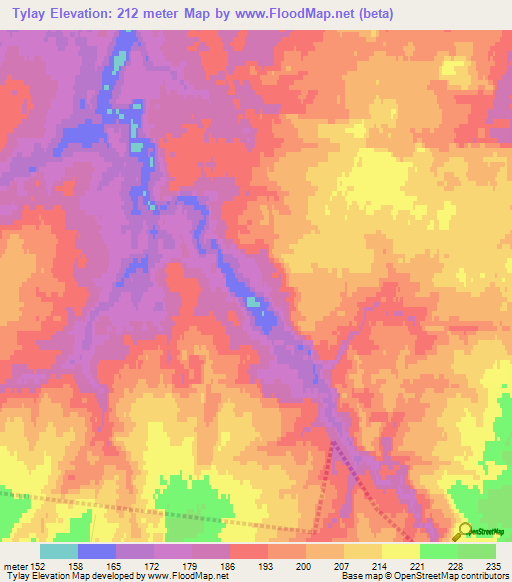 Tylay,Russia Elevation Map