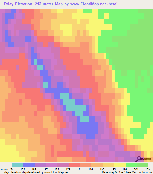 Tylay,Russia Elevation Map