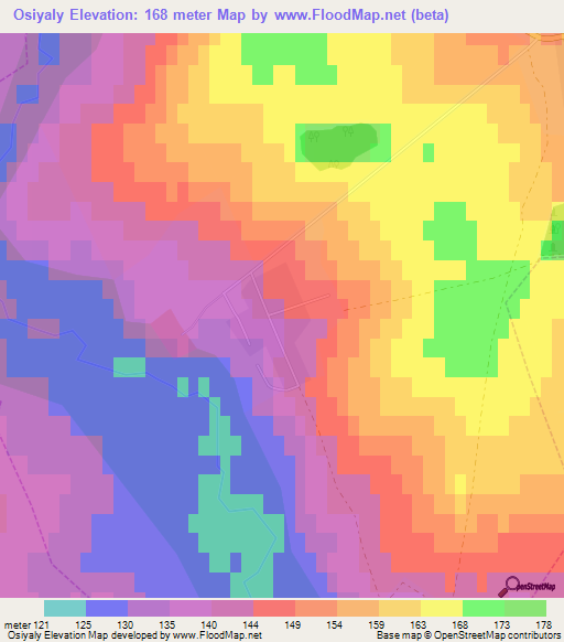 Osiyaly,Russia Elevation Map