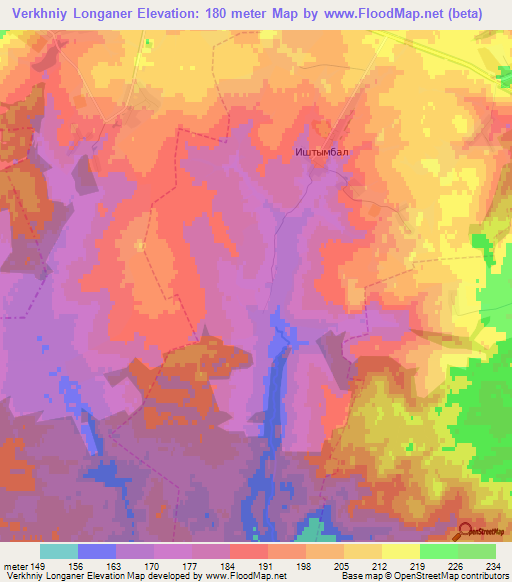 Verkhniy Longaner,Russia Elevation Map