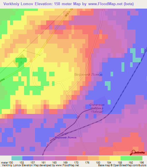 Verkhniy Lomov,Russia Elevation Map