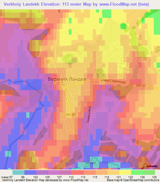 Verkhniy Landekh,Russia Elevation Map