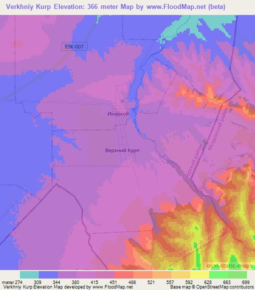 Verkhniy Kurp,Russia Elevation Map