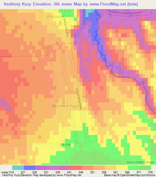 Verkhniy Kurp,Russia Elevation Map