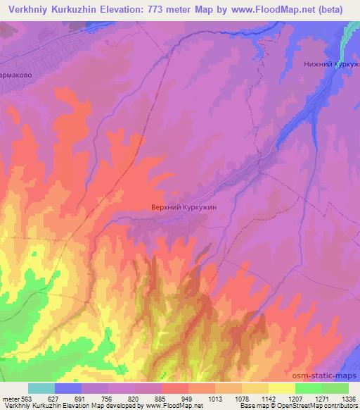 Verkhniy Kurkuzhin,Russia Elevation Map