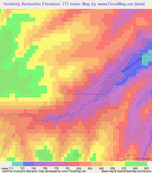 Verkhniy Kurkuzhin,Russia Elevation Map