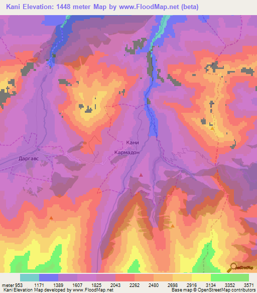 Kani,Russia Elevation Map