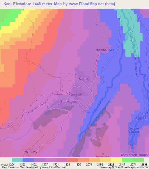 Kani,Russia Elevation Map