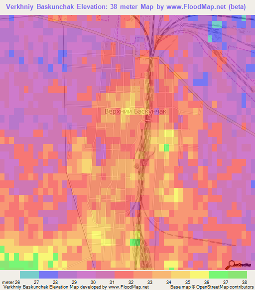 Verkhniy Baskunchak,Russia Elevation Map