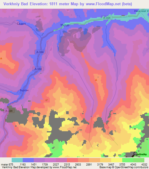 Verkhniy Bad,Russia Elevation Map