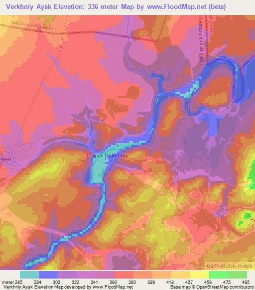 Verkhniy Aysk,Russia Elevation Map