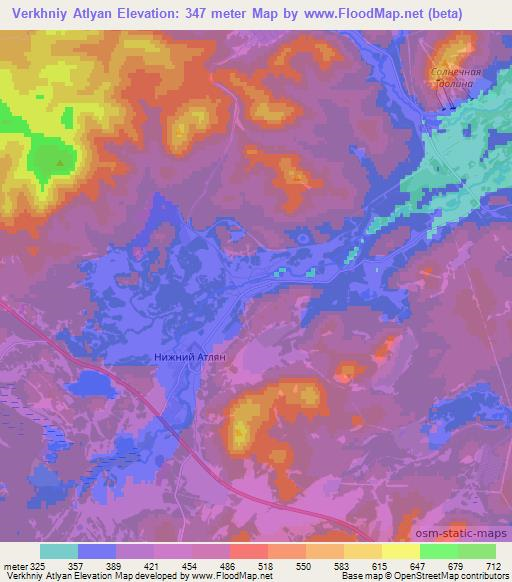 Verkhniy Atlyan,Russia Elevation Map