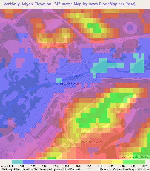 Verkhniy Atlyan,Russia Elevation Map