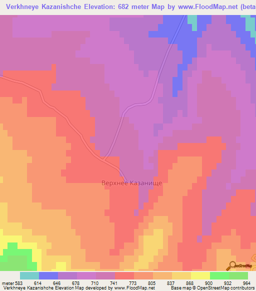 Verkhneye Kazanishche,Russia Elevation Map