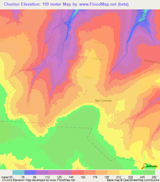 Churino,Russia Elevation Map