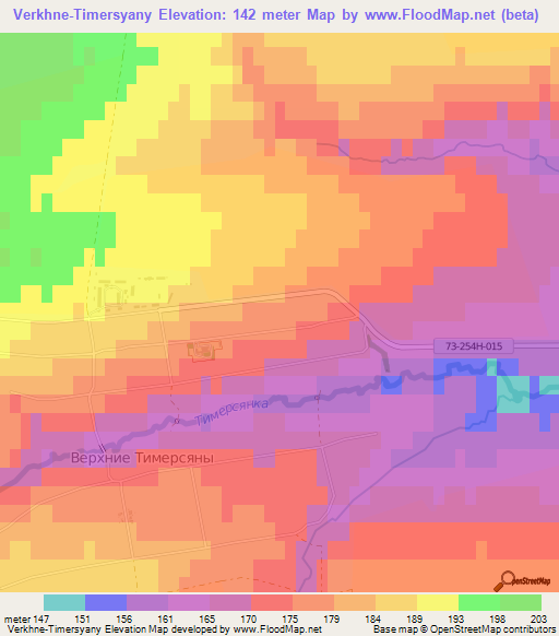 Verkhne-Timersyany,Russia Elevation Map