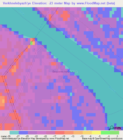 Verkhnelebyazh'ye,Russia Elevation Map