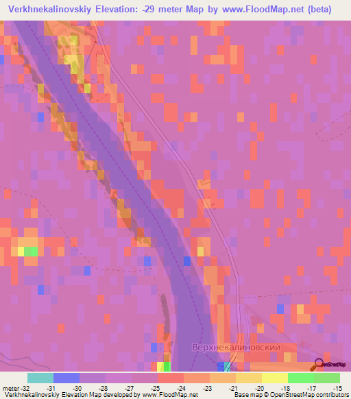 Verkhnekalinovskiy,Russia Elevation Map