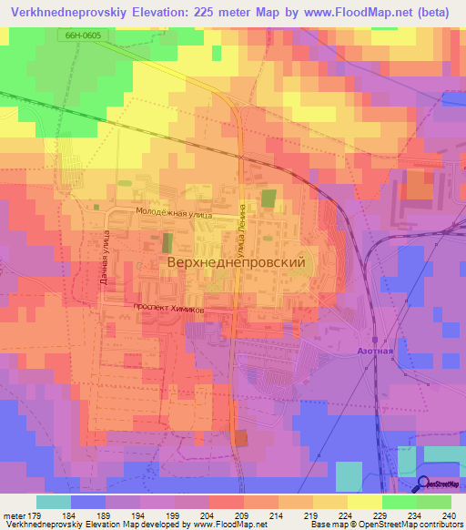Verkhnedneprovskiy,Russia Elevation Map