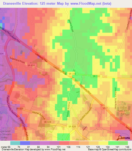 Elevation of Dranesville,US Elevation Map, Topography, Contour