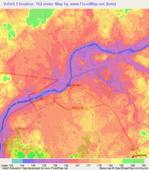 Velizh,Russia Elevation Map