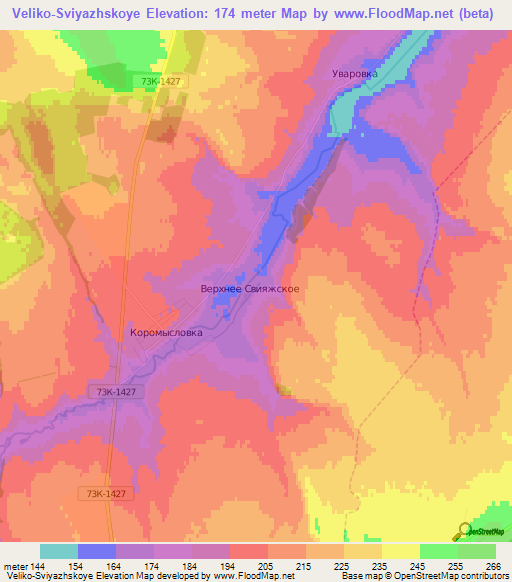 Veliko-Sviyazhskoye,Russia Elevation Map