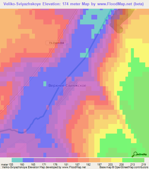 Veliko-Sviyazhskoye,Russia Elevation Map