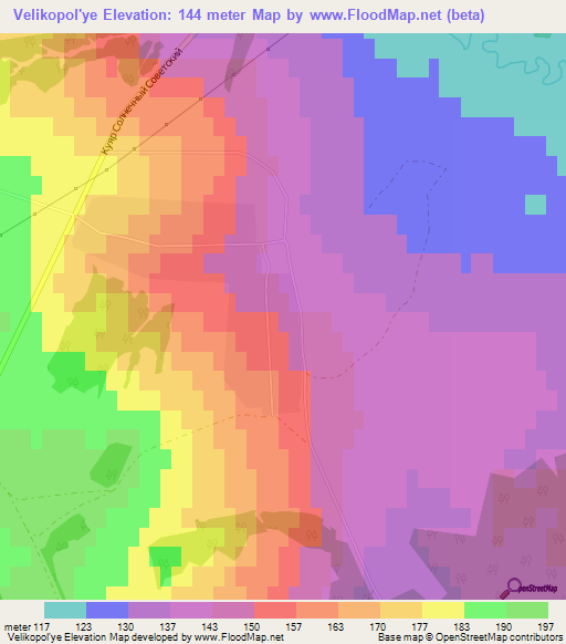 Velikopol'ye,Russia Elevation Map