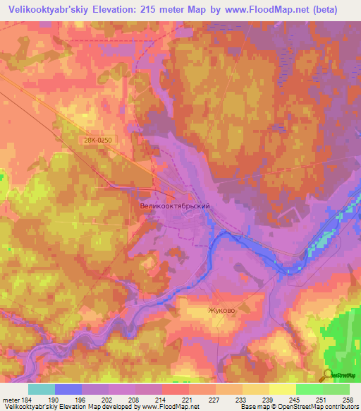 Velikooktyabr'skiy,Russia Elevation Map