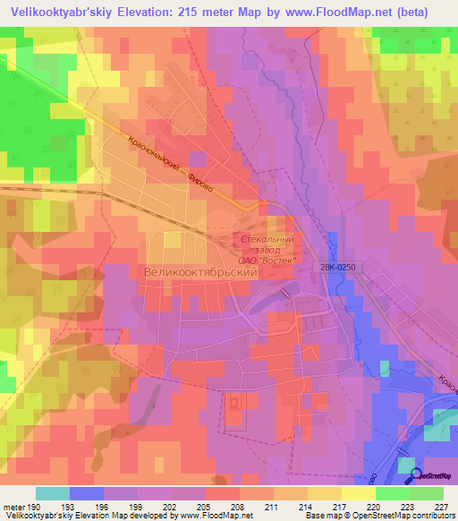 Velikooktyabr'skiy,Russia Elevation Map