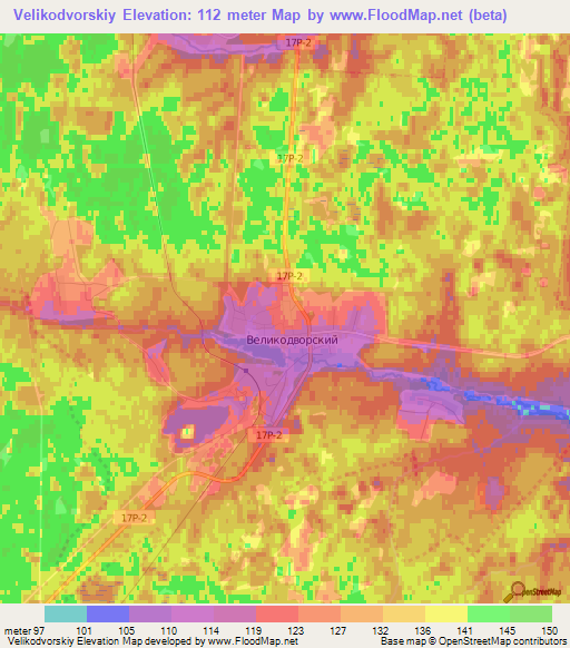 Velikodvorskiy,Russia Elevation Map