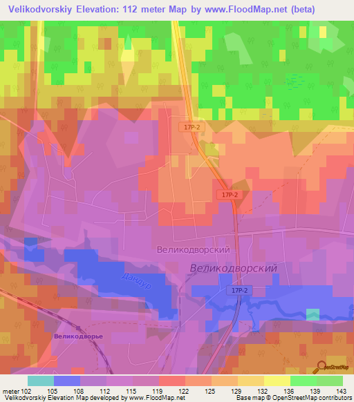 Velikodvorskiy,Russia Elevation Map