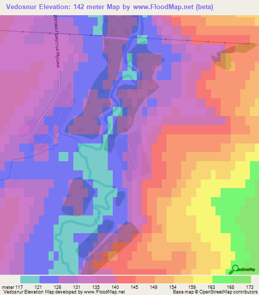 Vedosnur,Russia Elevation Map
