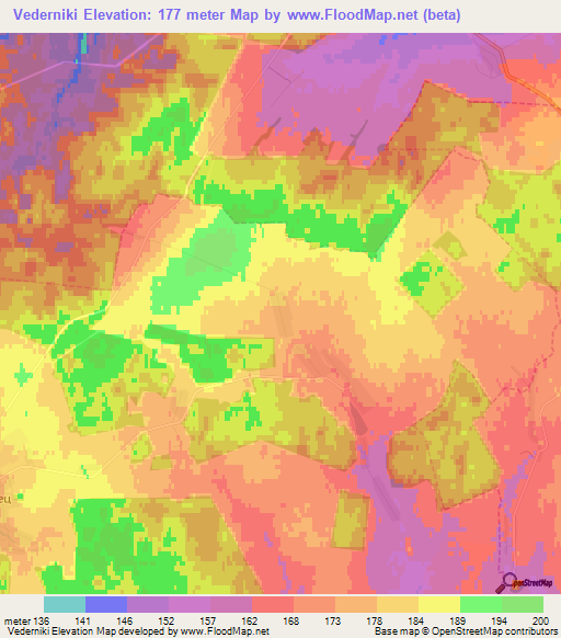 Vederniki,Russia Elevation Map