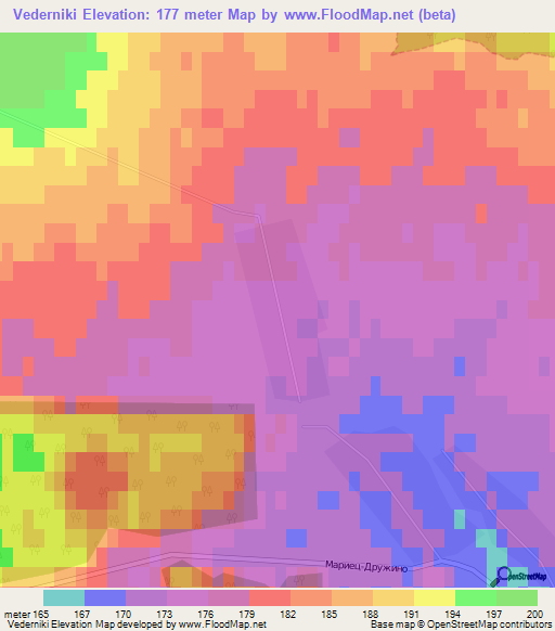 Vederniki,Russia Elevation Map