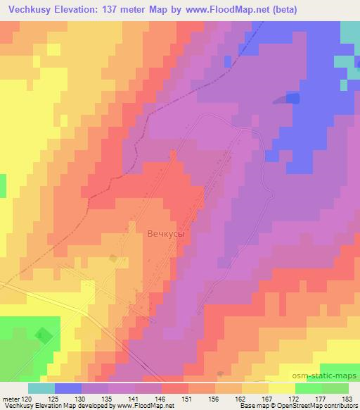 Vechkusy,Russia Elevation Map